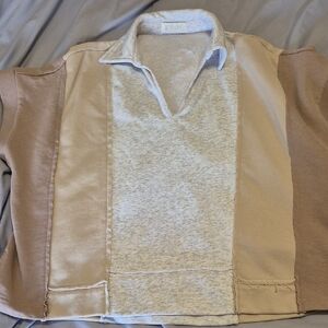 XTRIBE Beige And Gray Short Sleeve Shirt